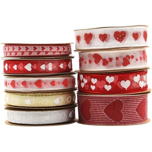  Brand: LucaSng LucaSng 20 Metres Organza Ribbon Satin Ribbon Decorative Ribbon Heart Organza Ribbon Gift Wrap Decoration