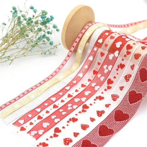  Brand: LucaSng LucaSng 20 Metres Organza Ribbon Satin Ribbon Decorative Ribbon Heart Organza Ribbon Gift Wrap Decoration