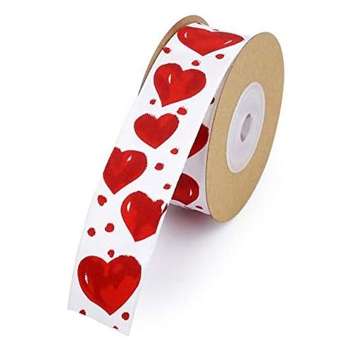  Brand: LucaSng LucaSng 10 Metres Satin Ribbon Heart Pattern Decorative Ribbon 2.5 cm Fabric Ribbon Ribbon for Gift Wrapping