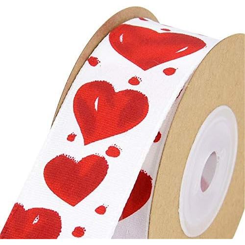  Brand: LucaSng LucaSng 10 Metres Satin Ribbon Heart Pattern Decorative Ribbon 2.5 cm Fabric Ribbon Ribbon for Gift Wrapping