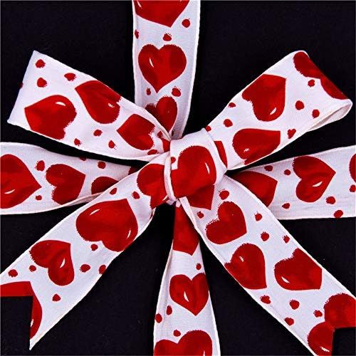  Brand: LucaSng LucaSng 10 Metres Satin Ribbon Heart Pattern Decorative Ribbon 2.5 cm Fabric Ribbon Ribbon for Gift Wrapping