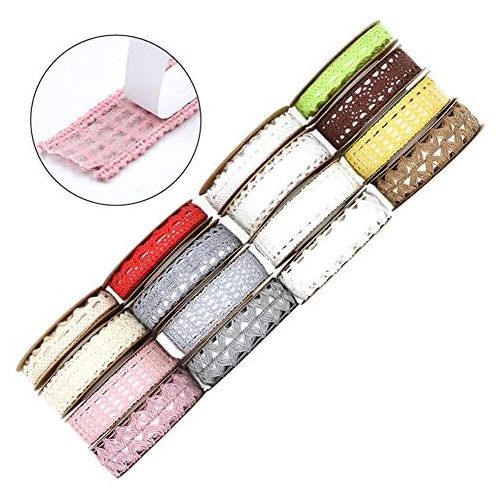  Brand: LucaSng LucaSng Lace Ribbon Self Adhesive Decorative Ribbon 6 Yard Crochet Lace Vintage Lace Trimming Lace Ribbons for Crafts Self Adhesive Border for Craft