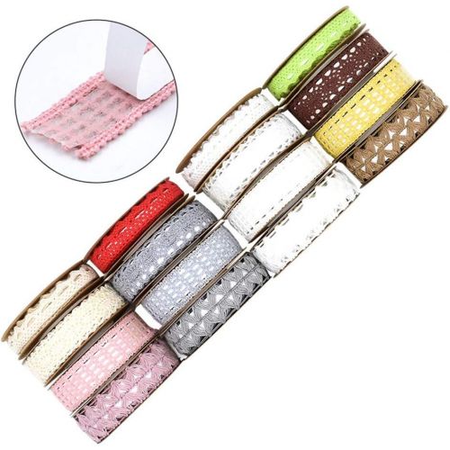  Brand: LucaSng LucaSng Lace Ribbon Self Adhesive Decorative Ribbon 6 Yard Crochet Lace Vintage Lace Trimming Lace Ribbons for Crafts Self Adhesive Border for Craft