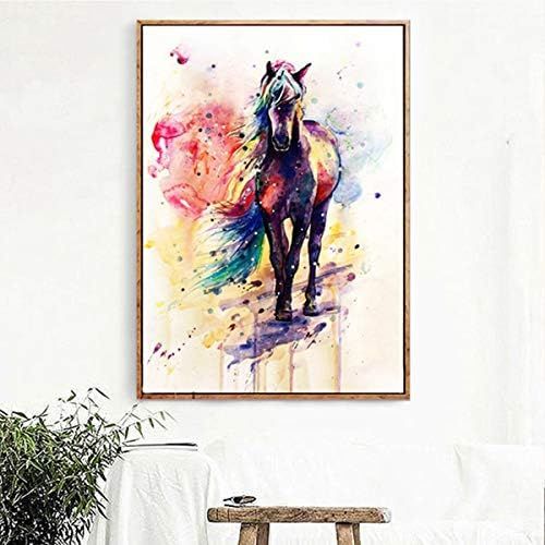  Brand: LucaSng LucaSng Poster Wandbilde Aquarell Pferd, ungerahmt, Kunstdruck, Wandbild, Fineartprint Deko fuer Wohnzimmer, Sofa, Veranda, Gang (30 x 42 cm)