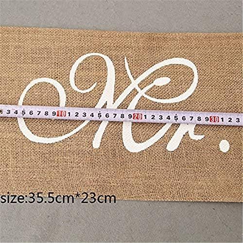  Brand: LucaSng LucaSng Mr & Mrs Chair Banner Set Wedding Decoration 1 Set of 2 Jute Sheets Mr. & Mrs Jute Chair Sign Garland Rustic Party Decoration