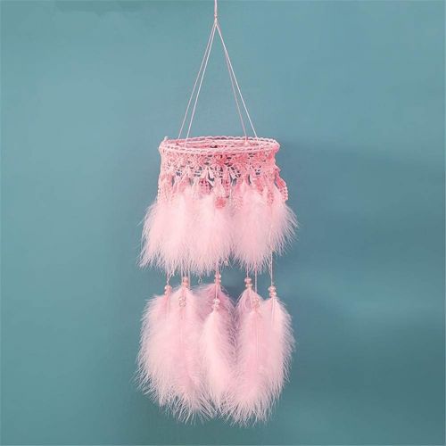  Brand: LucaSng LucaSng Handmade Dream Catches with Feathers and Beads Boho Style Cute Dreamcatcher with LED Light Wall Hanging Decoration for Bedroom Nursery