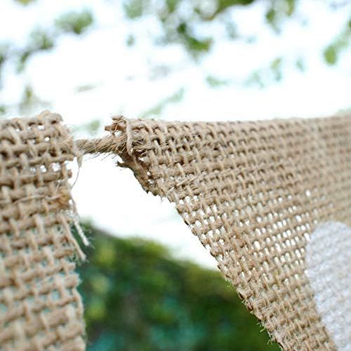  Brand: LucaSng LucaSng 2 Piece Bunting Wedding Vintage Garland Heart Bunting Jute Fabric Bunting Hessian Banner Vintage Decoration Bunting for Bridal Table Photos Candybar Wedding Decoration