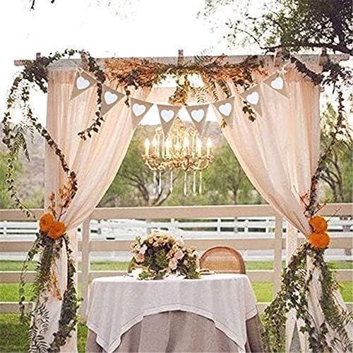  Brand: LucaSng LucaSng 2 Piece Bunting Wedding Vintage Garland Heart Bunting Jute Fabric Bunting Hessian Banner Vintage Decoration Bunting for Bridal Table Photos Candybar Wedding Decoration