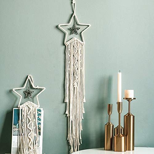  Brand: LucaSng LucaSng Hand Woven Dream Catcher 1 Piece Macrame Wall Hanging Boho Woven Bohemian Dream Catcher Dreamcatcher Wall Decoration for Living Room