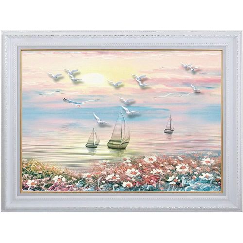  Brand: LucaSng LucaSng DIY 5D Diamond Painting Sea Seagull Sea Landscape Diamond Painting Diamond Painting Kit Handmade Crystal Rhinestone Embroidery Wall Decoration