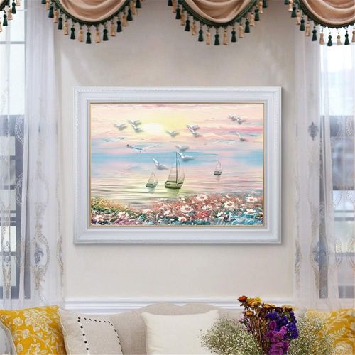  Brand: LucaSng LucaSng DIY 5D Diamond Painting Sea Seagull Sea Landscape Diamond Painting Diamond Painting Kit Handmade Crystal Rhinestone Embroidery Wall Decoration