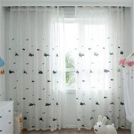 Brand: LucaSng LucaSng Nicole Knupfer Transparent Voile Curtain Curtains  Whale Embroidery Transparent Curtains for Nursery Living Room Bedroom, Black , 100 x 270 cm