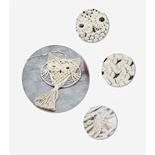  Brand: LucaSng LucaSng Dream Catcher Owl Hanging Macrame Decor Beautiful Cotton Macrame Dream Catcher Wall Hanging Decoration for Bedroom / Living Room Owl Amulet Owl Decoration