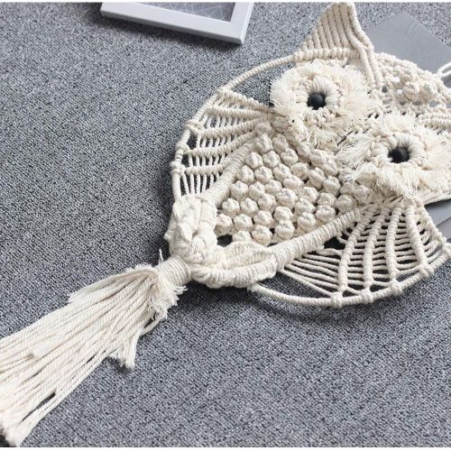  Brand: LucaSng LucaSng Dream Catcher Owl Hanging Macrame Decor Beautiful Cotton Macrame Dream Catcher Wall Hanging Decoration for Bedroom / Living Room Owl Amulet Owl Decoration