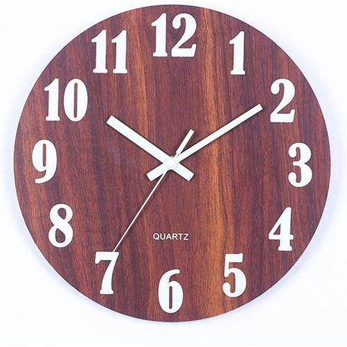  Brand: LucaSng LucaSng Wall Clock Glow in the Dark 12 Inch Silent Luminous Wood Wall Clock No Ticking Noise for Living Room, Bedroom, Office