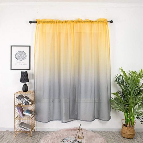  Brand: LucaSng LucaSng Set of 2 Transparent Curtains, Voile Curtains Scarves, Colour Gradient Decorative Curtain Translucent Curtains with Eyelets for Living Room Childrens Room