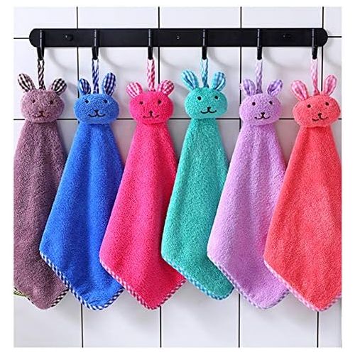  Brand: LucaSng LucaSng 6/12 Set Cartoon Coral Fleece Hand Towel Cute Small Towels for Kids Kitchen Bathroom