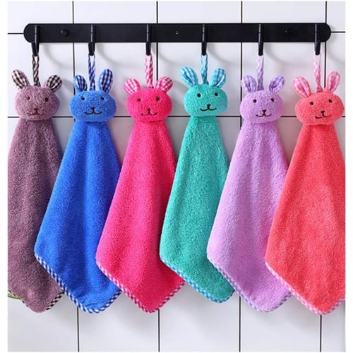  Brand: LucaSng LucaSng 6/12 Set Cartoon Coral Fleece Hand Towel Cute Small Towels for Kids Kitchen Bathroom