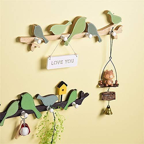  Brand: LucaSng LucaSng Wooden Coat Rack with 4 Hooks Bird-Shaped for Kitchen, Bedroom, Childrens Room and Bathroom