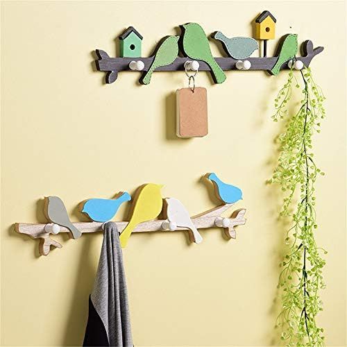  Brand: LucaSng LucaSng Wooden Coat Rack with 4 Hooks Bird-Shaped for Kitchen, Bedroom, Childrens Room and Bathroom