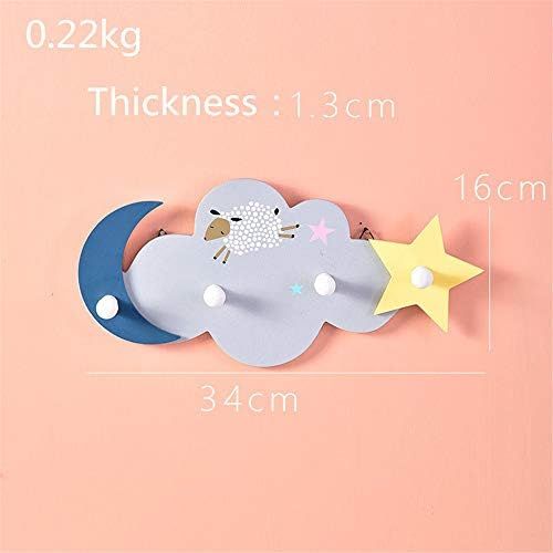  Brand: LucaSng LucaSng Childrens Coat Rack with 4 Hooks, Wall Hooks, Coat Hooks, Wall Hooks, Children’s Furniture, Coat Hooks, Childrens Room, Size approx. : 34 x 16 x 1.3 cm