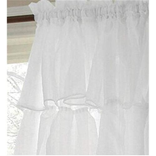  Brand: LucaSng LucaSng 1 Piece Ruffled Voile Curtains Translucent Window Curtain Decorative Curtain for Living Room Nursery Bedroom, White, 140x245cm