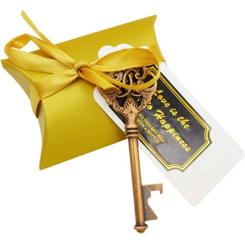  Brand: LucaSng LucaSng 50pcs Vintage Party Favours Key Bottle Opener Kraft Paper Gift Box Candy Boxes Box for Party Guests Banquet Wedding