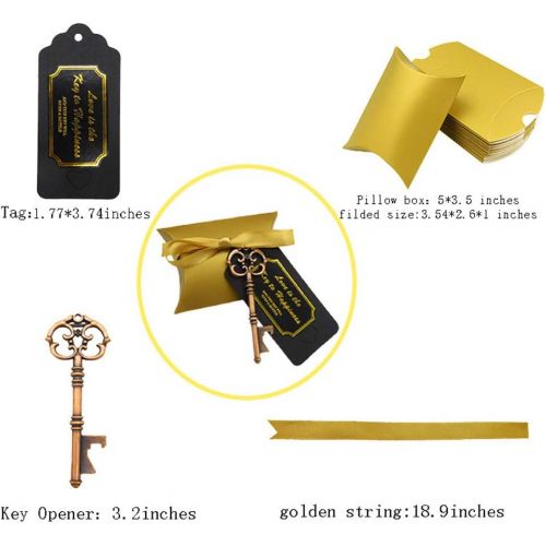  Brand: LucaSng LucaSng 50pcs Retro Key Bottle Opener Wedding Bottle Opener with Candy Boxes Cushion Box Party Banquet Bar Supplies