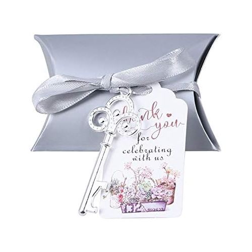  Brand: LucaSng LucaSng Vintage Key Bottle Opener 50pcs Wedding Favour Set with Pillow Boxes and Label Guest Souvenir Gift Set for Wedding