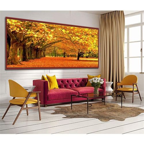  Brand: LucaSng LucaSng 5D Diamond Painting Set Forest Autumn Landscape Diamond Painting Full Large DIY Peacock Living Room Bedroom Wall Decoration, 180 x 70 cm