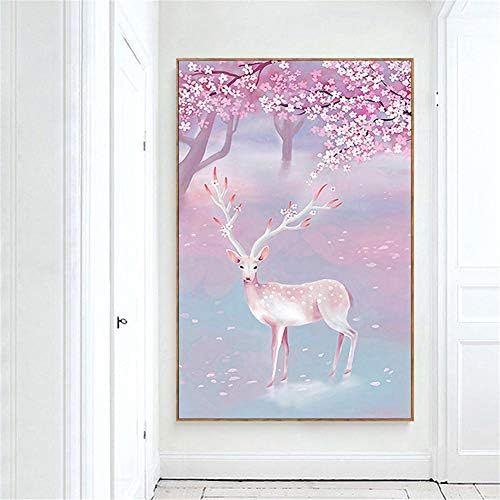  Brand: LucaSng LucaSng 5D DIY Diamond Painting Diamond Set, Moose Cherry Blossoms Full Drill Diamond Painting Embroidery Cross Stitch Painting for Home Nursery, 80 x 120 cm