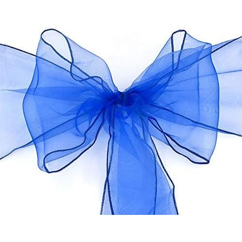  Brand: LucaSng LucaSng Organza Chair Ribbon Bow, Pack of 50 Ribbon Chair Bows Chair Sash Decoration Ribbon Wedding Banquet Birthday Party