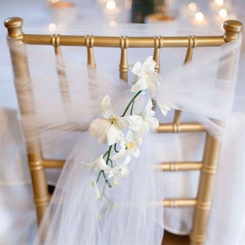  Brand: LucaSng LucaSng Organza Chair Ribbon Bow, Pack of 50 Ribbon Chair Bows Chair Sash Decoration Ribbon Wedding Banquet Birthday Party