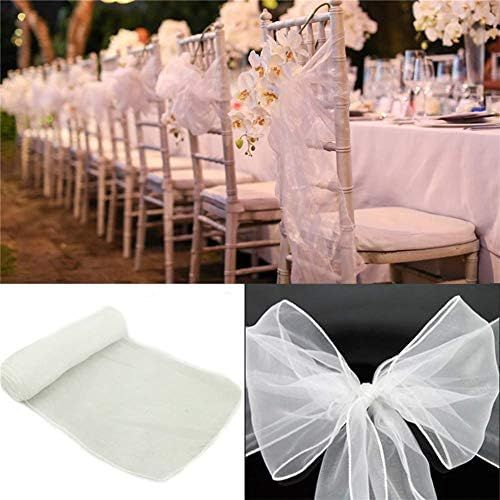  Brand: LucaSng LucaSng Organza Chair Ribbon Bow, Pack of 50 Ribbon Chair Bows Chair Sash Decoration Ribbon Wedding Banquet Birthday Party