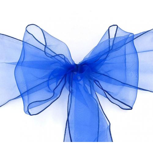  Brand: LucaSng LucaSng Organza Chair Ribbon Bow, Pack of 50 Ribbon Chair Bows Chair Sash Decoration Ribbon Wedding Banquet Birthday Party