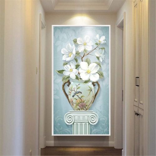  Brand: LucaSng LucaSng DIY 5D Diamond Embroidery Painting Blue Vases Magnolia Flower Round Diamond Painting Embroidery Kit Paint with Diamonds