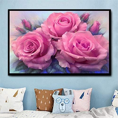  Brand: LucaSng LucaSng 5D Diamond Painting Kits, DIY Pink Stieg Flower Full Drill Painting Diamond Full Drill Large Embroidery Painting for Wall Decor, 50*80cm