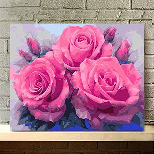  Brand: LucaSng LucaSng 5D Diamond Painting Kits, DIY Pink Stieg Flower Full Drill Painting Diamond Full Drill Large Embroidery Painting for Wall Decor, 50*80cm