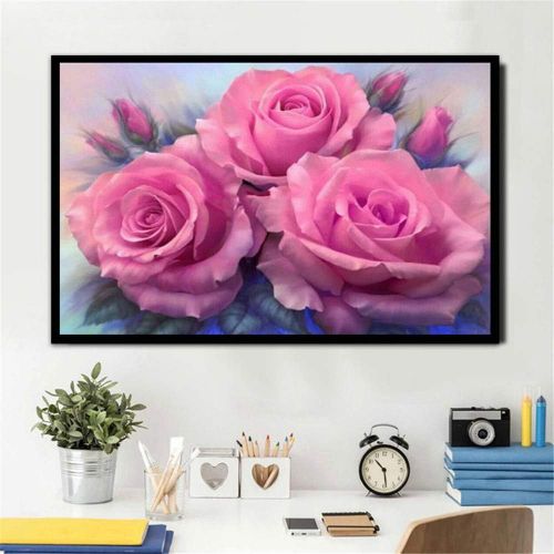  Brand: LucaSng LucaSng 5D Diamond Painting Kits, DIY Pink Stieg Flower Full Drill Painting Diamond Full Drill Large Embroidery Painting for Wall Decor, 50*80cm