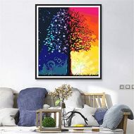 Brand: LucaSng LucaSng 5D Diamond Painting, Tree Day and Night Full Drill Diamond Set Drawing Full Large DIY Embroidery Decoration for Home, 60 X 95 cm