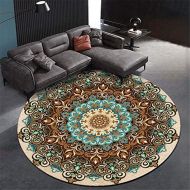 Brand: LucaSng LucaSng Vintage Ornate Round Rug Nordic Folk Style Living Room Bedroom Study Bohemian Rug