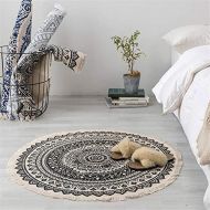 Brand: LucaSng LucaSng Cotton Rug Retro Bohemian Rugs Round Washable Rug with Tassels Ideal for Living Room Bedroom Office etc.