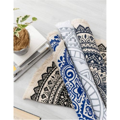  Brand: LucaSng LucaSng Cotton Rug Retro Bohemian Rugs Round Washable Rug with Tassels Ideal for Living Room Bedroom Office etc.