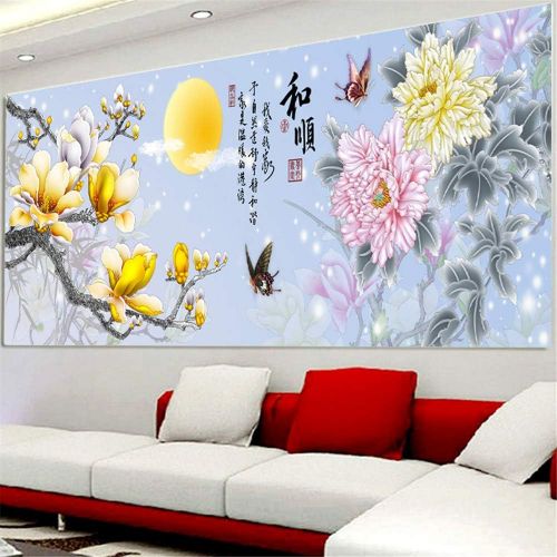  Brand: LucaSng LucaSng 5D Diamond Painting Set Mosaic DIY Diamond Painting by Numbers Cross Stitch Kit for Home Wall Decor, 150x60cm