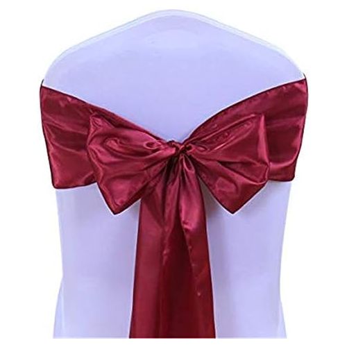  Brand: LucaSng LucaSng Elastic Wedding Decoration Multicoloured Satin Chair Cover Bow Ties for Parties, Chair Sashes with Satin Bows