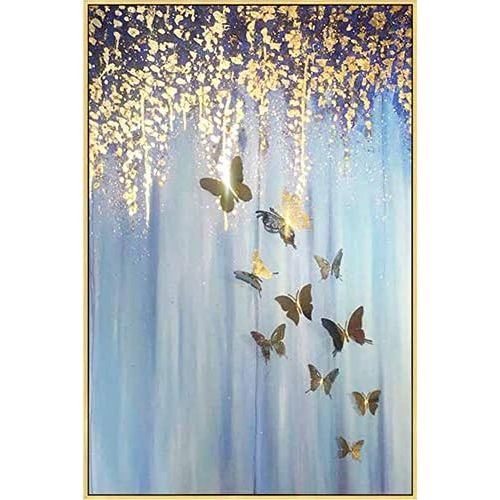  Brand: LucaSng LucaSng DIY 5D Diamond Painting, Golden Butterfly, Solid Drill Full Crystal Rhinestone Embroidery Cross Stitch Kits Craft Wall Decor for Home, 70 x 100 cm