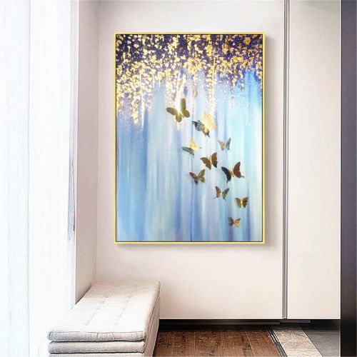  Brand: LucaSng LucaSng DIY 5D Diamond Painting, Golden Butterfly, Solid Drill Full Crystal Rhinestone Embroidery Cross Stitch Kits Craft Wall Decor for Home, 70 x 100 cm