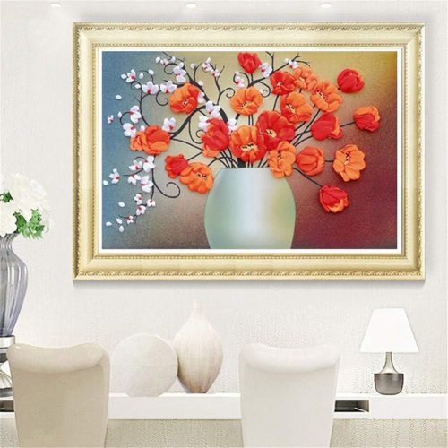  Brand: LucaSng LucaSng DIY 5D Diamond Painting Set Flower Vase Full Drill Crystal Rhinestone Embroidery Crystal Cross Stitch Picture Canvas Wall Decoration, 70 x 100 cm