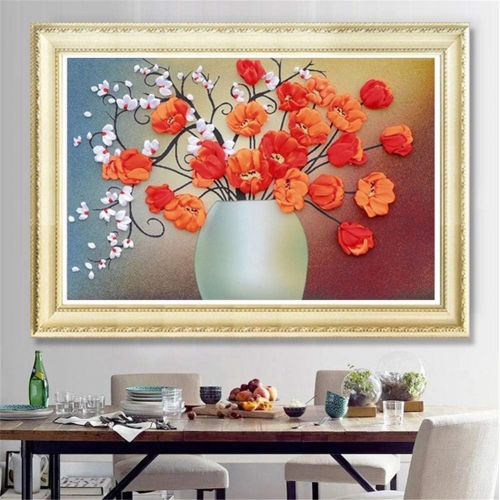  Brand: LucaSng LucaSng DIY 5D Diamond Painting Set Flower Vase Full Drill Crystal Rhinestone Embroidery Crystal Cross Stitch Picture Canvas Wall Decoration, 70 x 100 cm