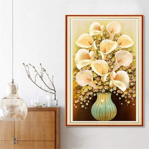  Brand: LucaSng LucaSng DIY 5D Diamond Painting, Calla Lily Flower Vase Full Crystal Rhinestone Embroidery Large Pictures for Home Wall Decor